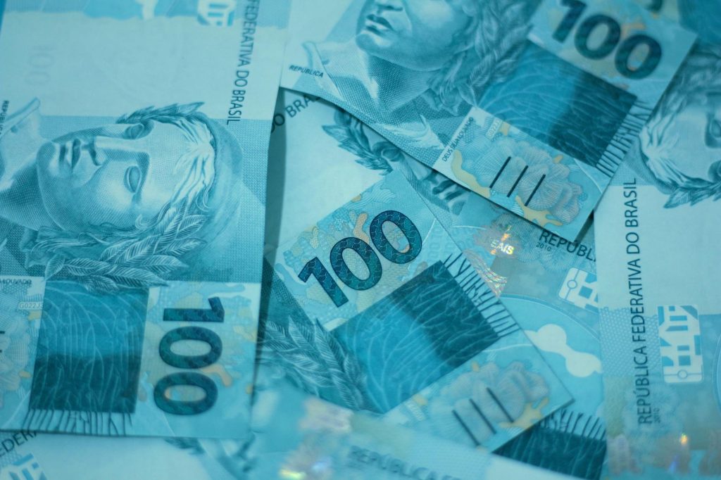 brazilian real banknotes in closeup